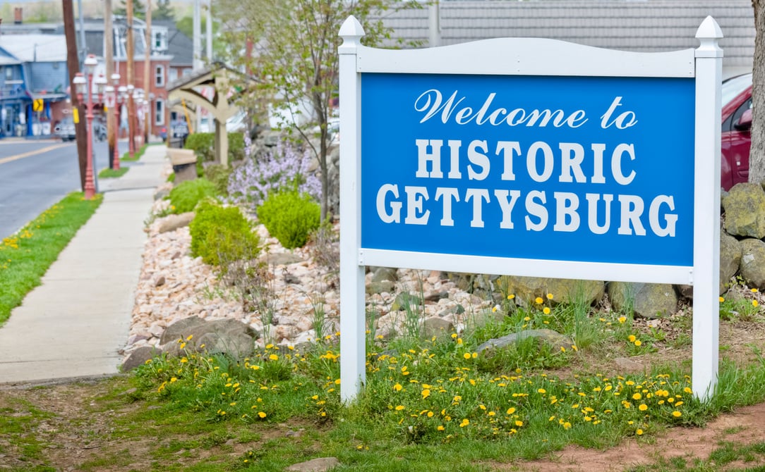 Gettysburg's "Welcome to Historic Gettysburg" Welcome Sign